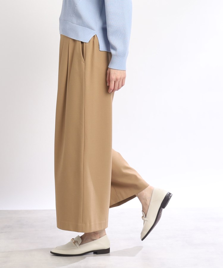 ほぼ新品 【洗える】ワイドクロップドパンツ Reflect (3027