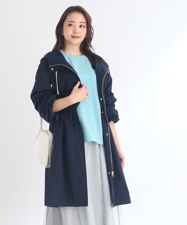 E‐QUALITY/SALE/洗える】ロングタフタコート(フーデットコート E‐QUALITY/SALE/洗える】ロングタフタコート(フーデットコート