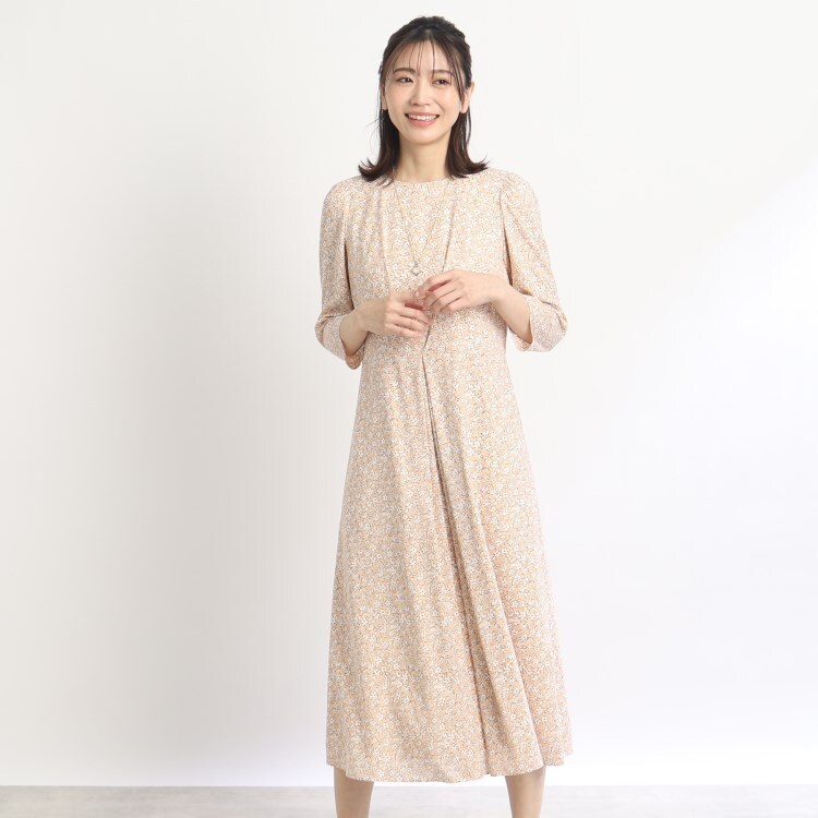 リフレクト(Reflect)の【SALE/WEB限定カラーあり／マシンウォッシュ可能】小花柄フィット＆フレアワンピース マキシ・ロングワンピース