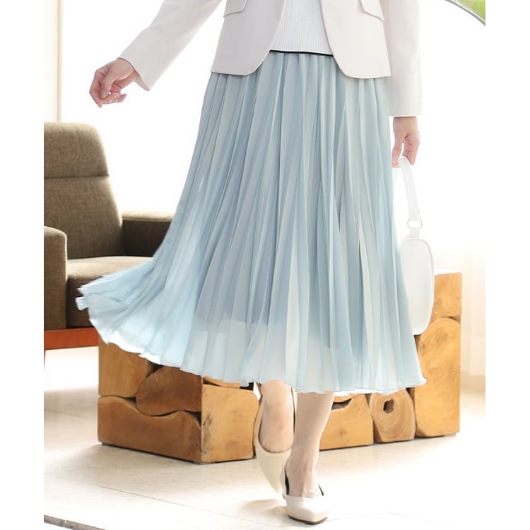 リフレクト(Reflect)の【春SALE/洗える】シャイニーカラープリーツスカート ミモレスカート
