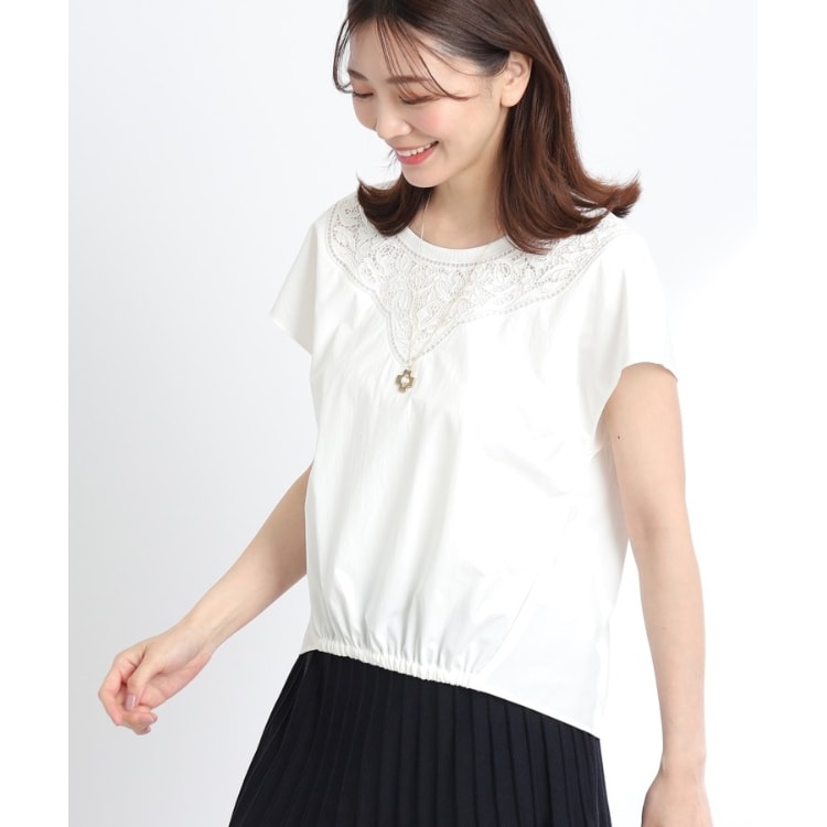 リフレクト(Reflect)の【SALE／接触冷感／洗える／シワになりにくい】レースモチーフブラウス シャツ・ブラウス