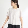 リフレクト(Reflect)の【SALE／マシンウォッシュ可能／UVカット／接触冷感／洗える】ピンタックブラウス ライトグレー(011)