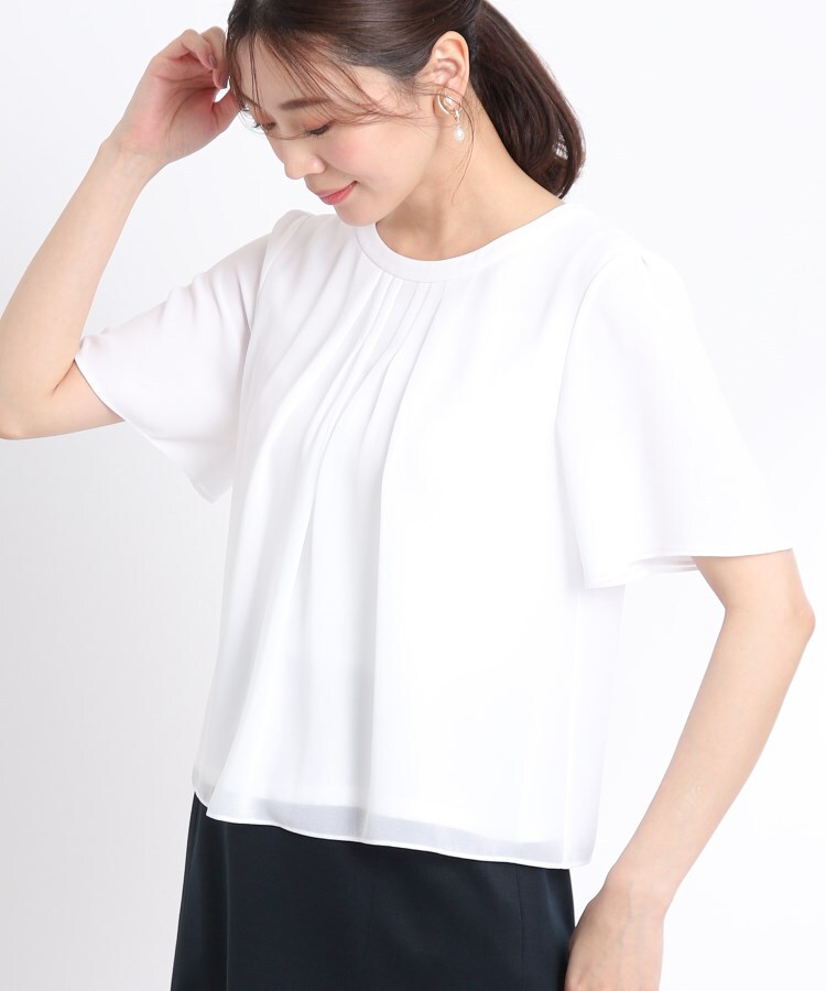 リフレクト(Reflect)の【夏SALE／マシンウォッシュ可能／UVカット／接触冷感】タックディティールブラウス10