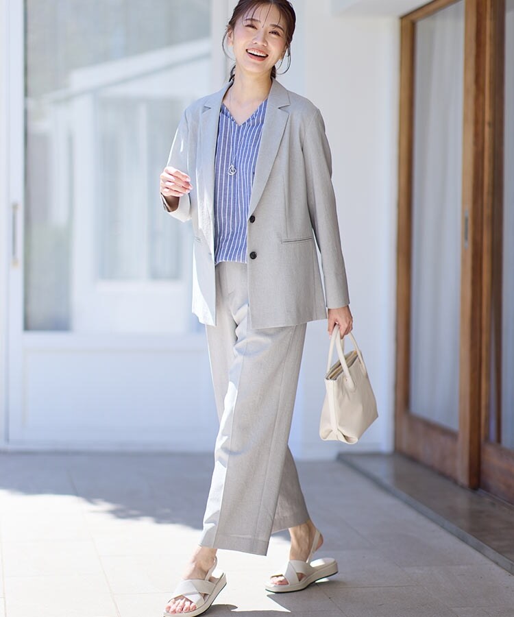リフレクト(Reflect)の【夏SALE／マシンウォッシュ可／UVカット／セットアップ可能／夏の通勤におすすめ】ドライタッチストレートパンツ3