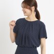 リフレクト(Reflect)の【SALE／人気急上昇♪接触冷感／マシンウォッシュ可／セットアップ可能】ドットプリントブラウス ネイビー(194)