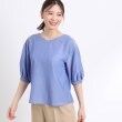 リフレクト(Reflect)の【夏SALE／洗える】ふんわりスリーブデニム風ブラウス ブルー(092)