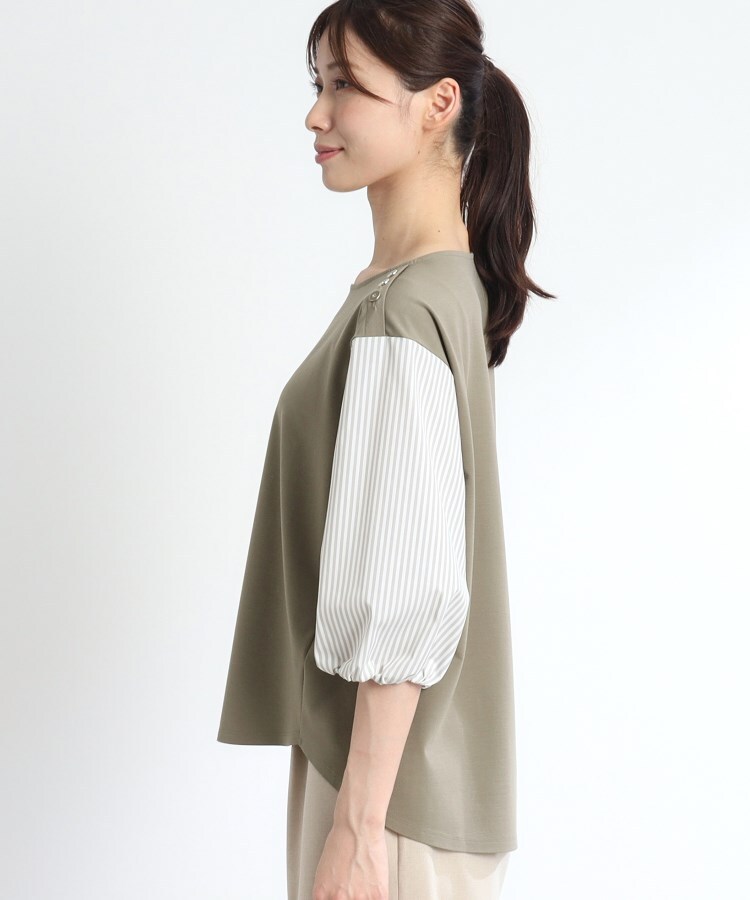 リフレクト(Reflect)の【夏SALE／人気商品の夏バージョン！UVカット／接触冷感／洗える】ストライプスリーブカットソー3