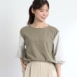 リフレクト(Reflect)の【夏SALE／人気商品の夏バージョン！UVカット／接触冷感／洗える】ストライプスリーブカットソー オリーブグリーン(026)