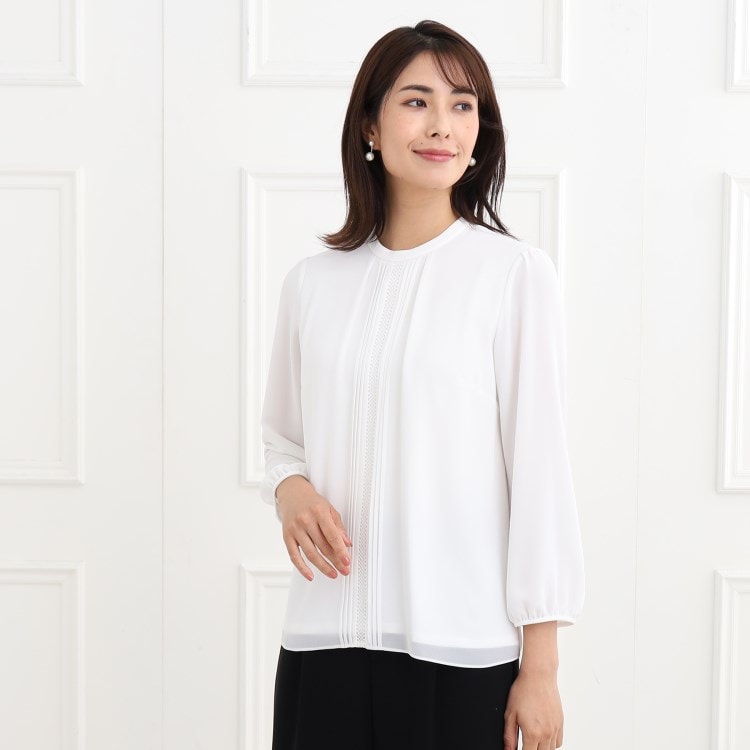 リフレクト(Reflect)の【春SALE/マシンウォッシュ可】フロントレースブラウス シャツ・ブラウス