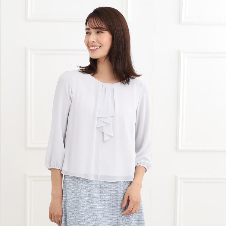 リフレクト(Reflect)の【春SALE／フォーマル/マシンウォッシュ可】フロントラッフルディティールブラウス シャツ・ブラウス