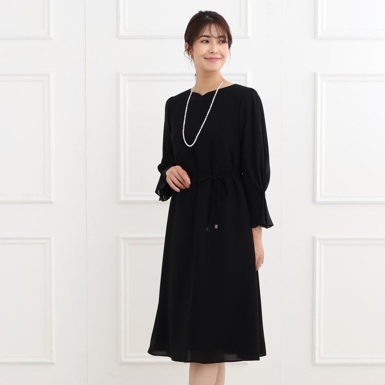 リフレクト(Reflect)の【春SALE／フォーマル/洗える】スリーブデザインジョーゼットワンピース ミドルワンピース