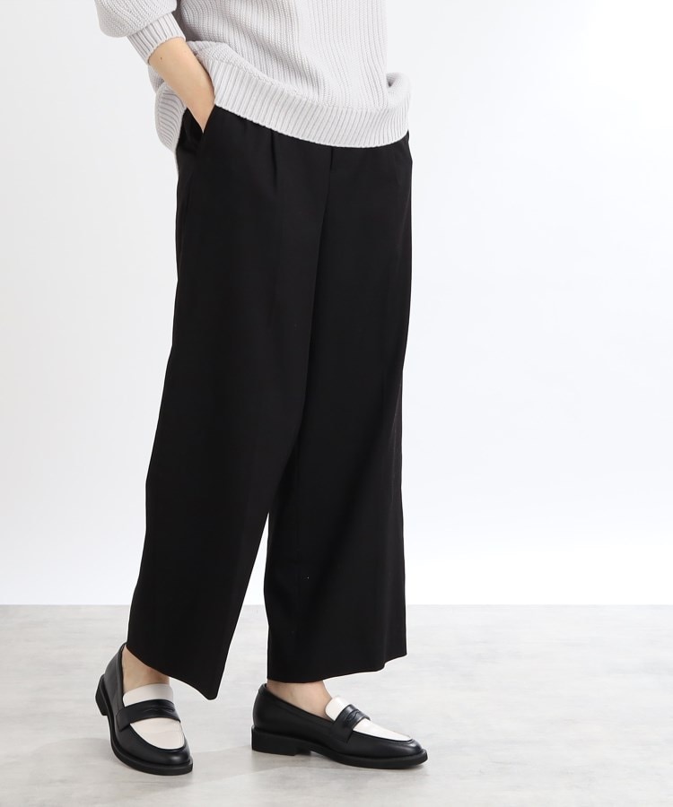 春SALE/手洗い可】ワイドストレートパンツ(6~9分丈パンツ 春SALE/手洗い可】ワイドストレートパンツ(6~9分丈パンツ