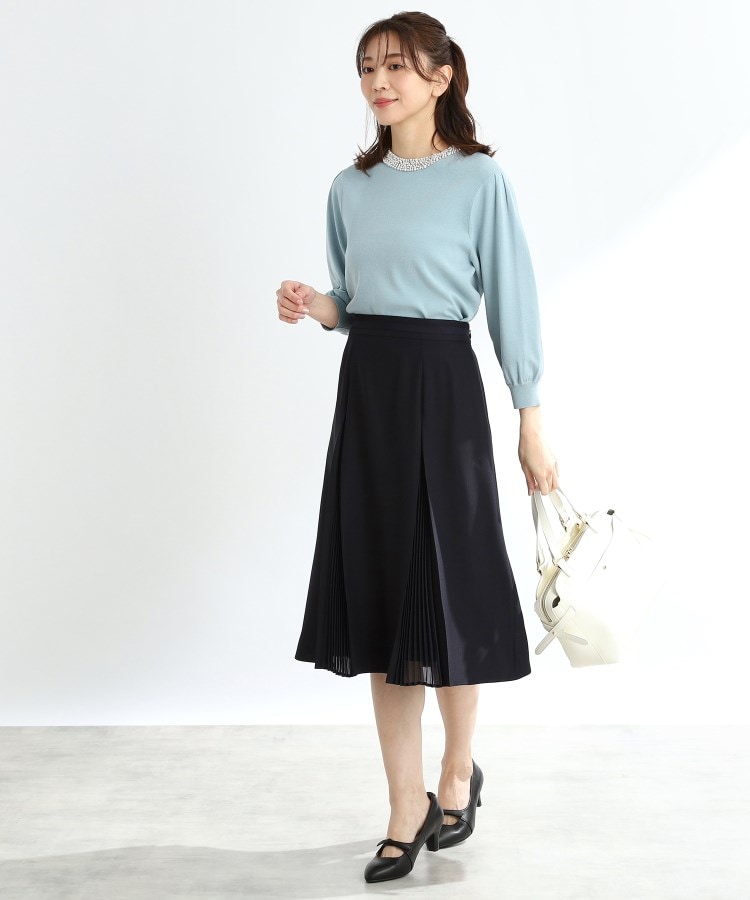 春SALE/手洗い可】シフォンプリーツドッキングスカート(ミモレ 春SALE/手洗い可】シフォンプリーツドッキングスカート(ミモレ