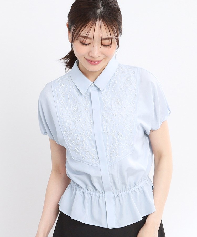 リフレクト(Reflect)の【R‐QUALITY】ビーズ刺繍ブラウス サックスブルー(090)