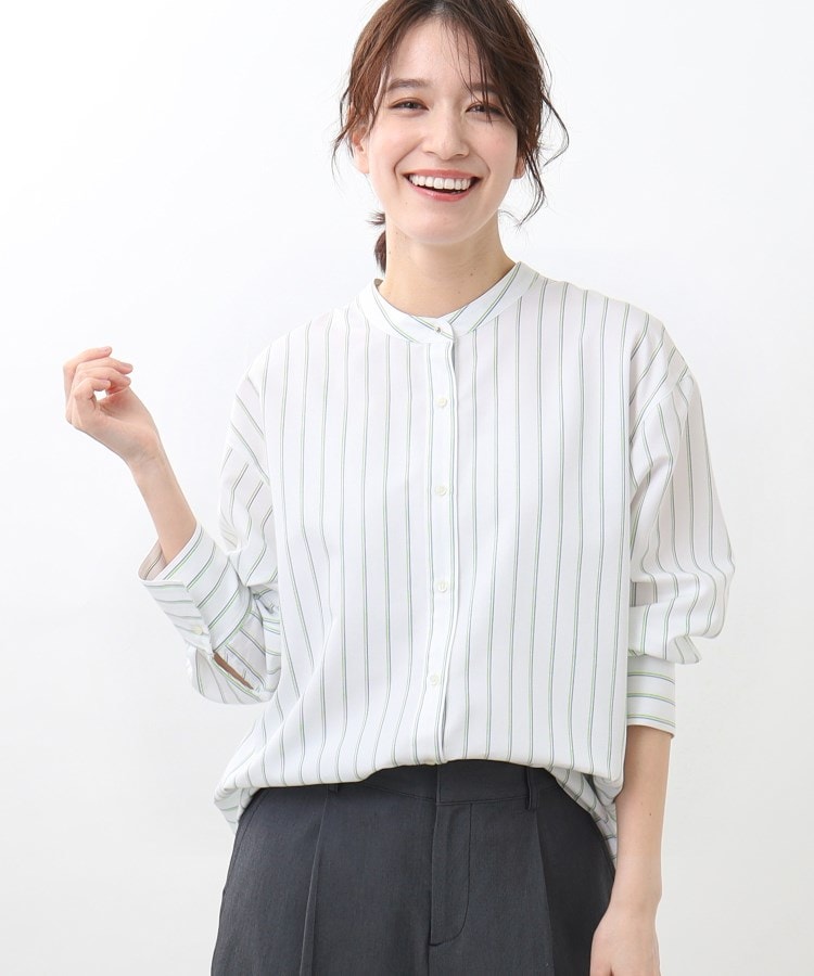 リフレクト(Reflect)の【春SALE／接触冷感／洗える】ストライプコクーンシルエットシャツ1