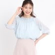 リフレクト(Reflect)の【接触冷感／洗える】シャーリングデザインブラウス サックスブルー(390)