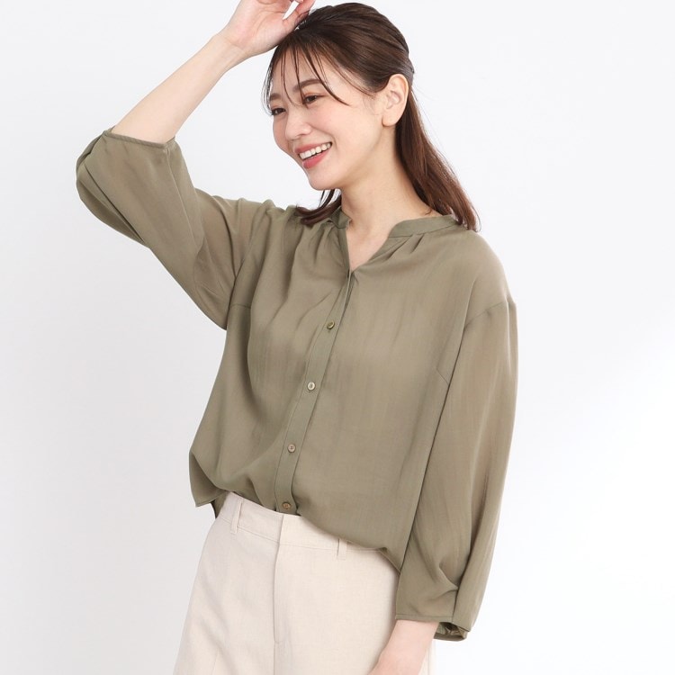 リフレクト(Reflect)の【夏SALE／接触冷感／マシンウォッシュ可／セットアップ可】スリーブディティールブラウス シャツ・ブラウス