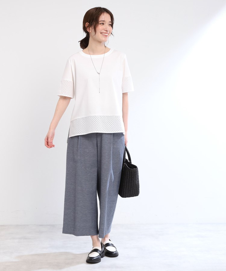リフレクト(Reflect)の【E‐QUALITY／手洗い可】コットンレースドッキングTシャツ3