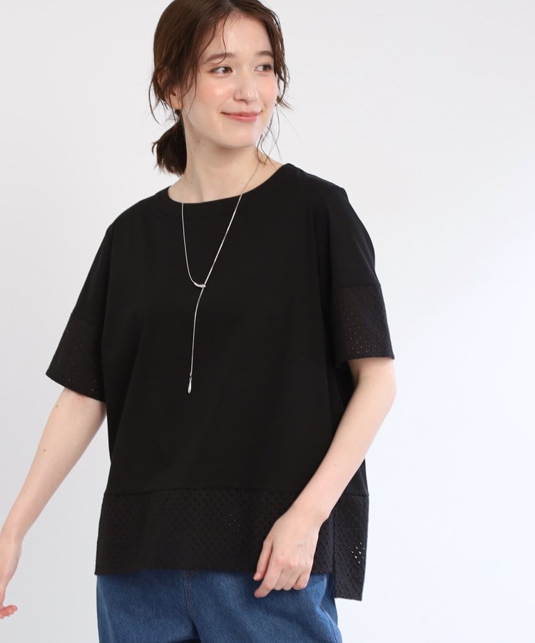 リフレクト(Reflect)の【E‐QUALITY／手洗い可】コットンレースドッキングTシャツ5