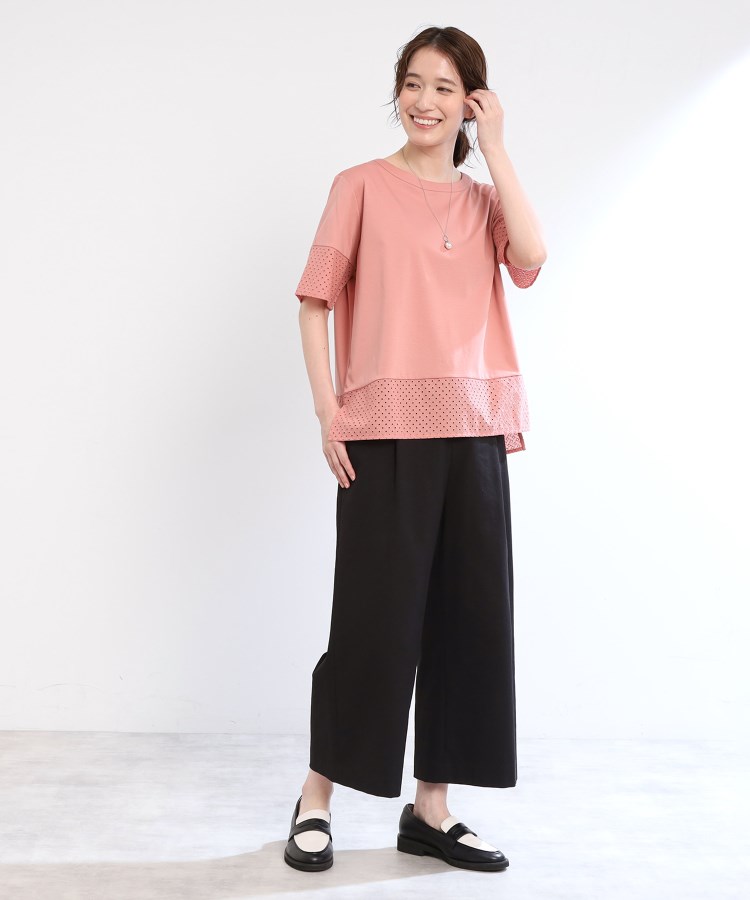 リフレクト(Reflect)の【E‐QUALITY／手洗い可】コットンレースドッキングTシャツ10