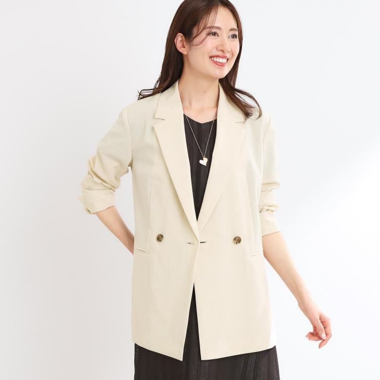 リフレクト(Reflect)の【夏SALE／UVカット／接触冷感／マシンウォッシュ可／吸水速乾／セットアップ可／夏の通勤におすすめ】ドライタッチダブルジャケット テーラードジャケット
