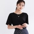 リフレクト(Reflect)の【手洗い可】レースデザインジャージTシャツ ブラック(019)