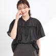 リフレクト(Reflect)の【選べる5色◎／接触冷感／マシンウォッシュ可】シャーリングデザインブラウス ブラック(019)