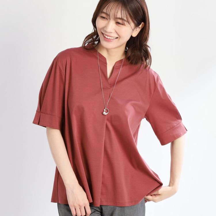 リフレクト(Reflect)の【接触冷感／マシンウォッシュ可】スキッパーネックジャージトップス カットソー