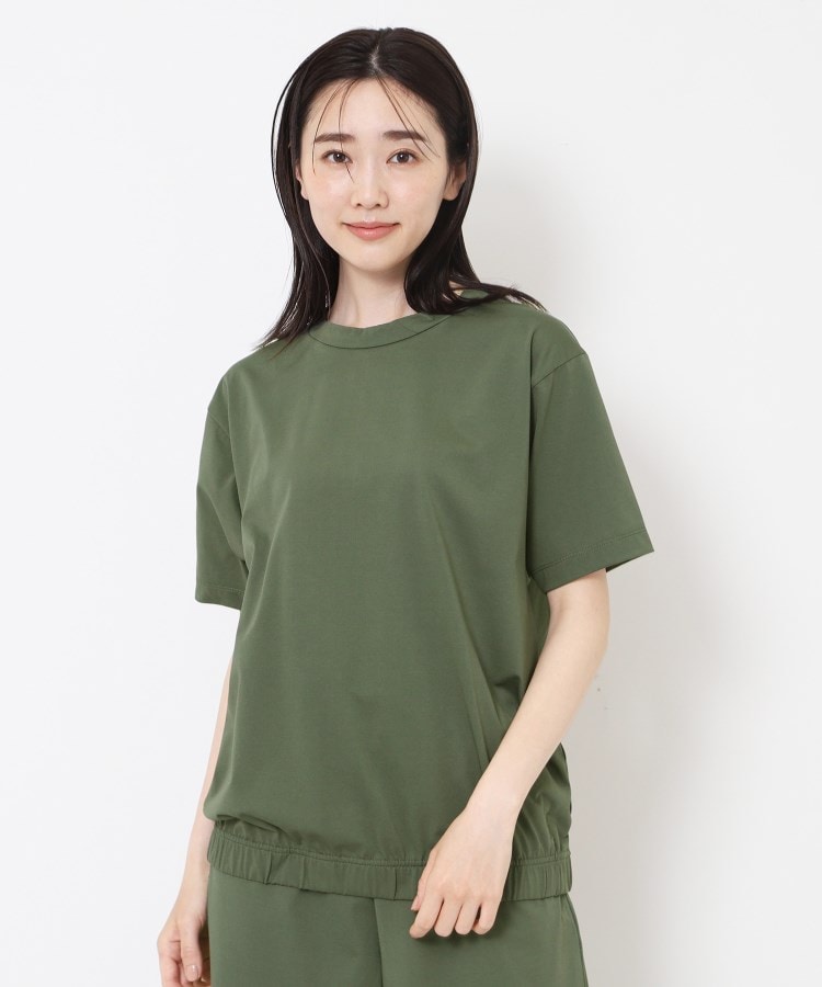 イキツケ(IKITSUKE)の＜IKITSUKE＞【洗える/体型カバー/セットアップ可】ギャザーTシャツ カーキ(029)
