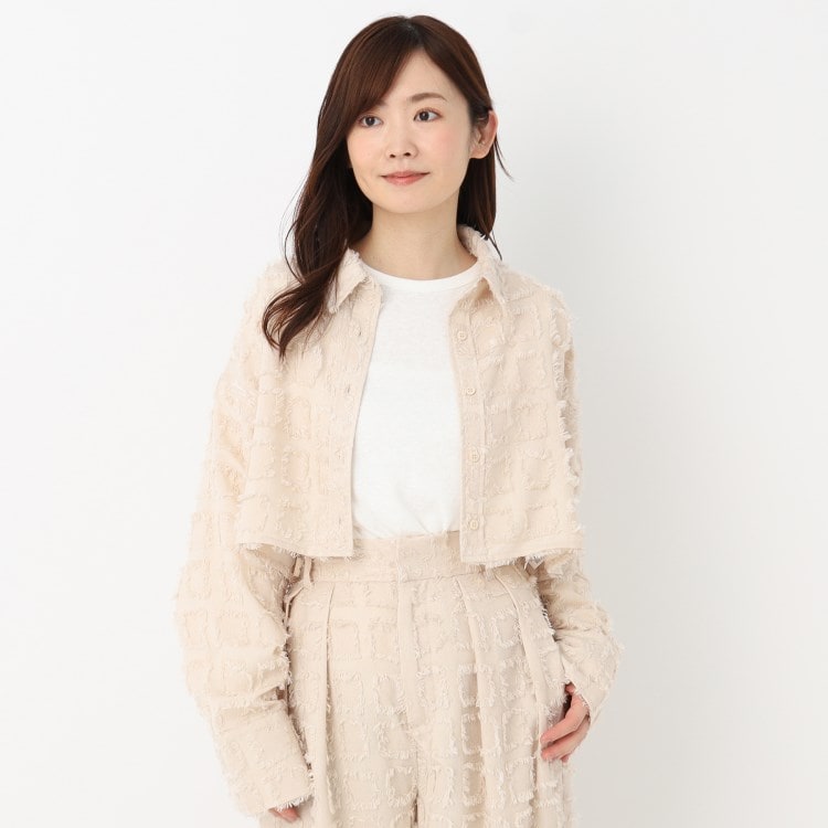 タシケント(TASIKENT)の＜TASIKENT＞【洗える/セットアップ可】フリンジジャカード ショートシャツ シャツ・ブラウス