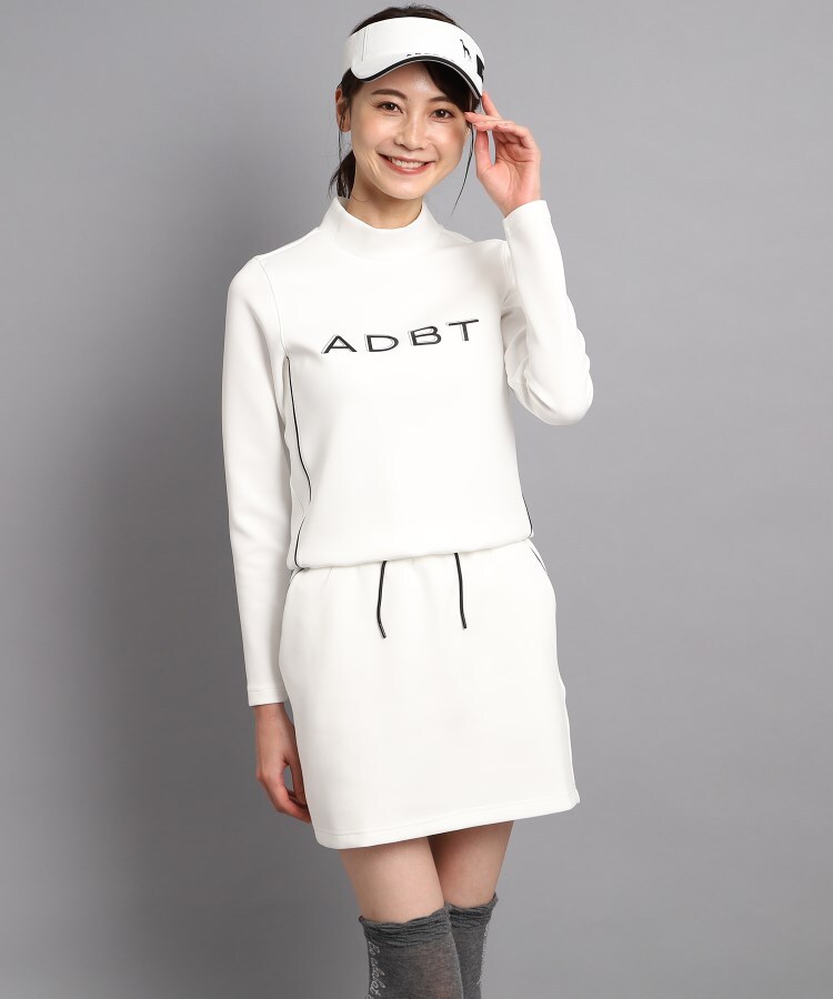 ＜WORLD＞ adabat(Ladies)(アダバット(レディース)) 【ADBT】ロゴデザイン モックネック長袖ワンピース画像