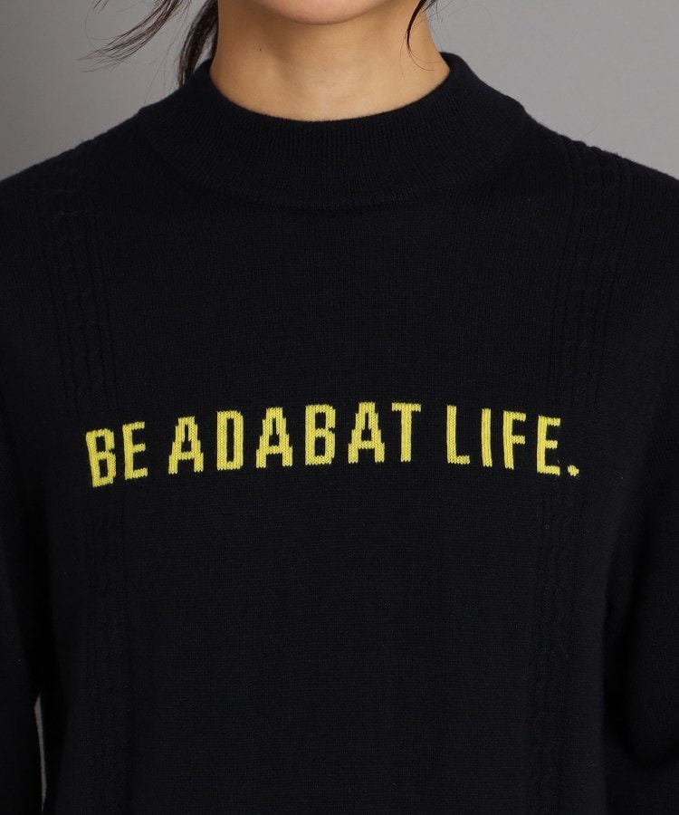 アダバット(レディース)(adabat(Ladies))のロゴデザイン ボトルネックセーター32