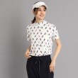 アダバット(レディース)(adabat(Ladies))の【COOL素材】モノグラムロゴ 半袖モックネックプルオーバー ピンク(170)