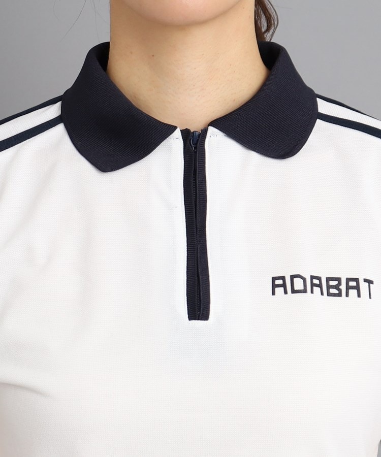 アダバット(レディース)(adabat(Ladies))の【日本製】ショルダーラインデザイン ハーフジップポロシャツ4