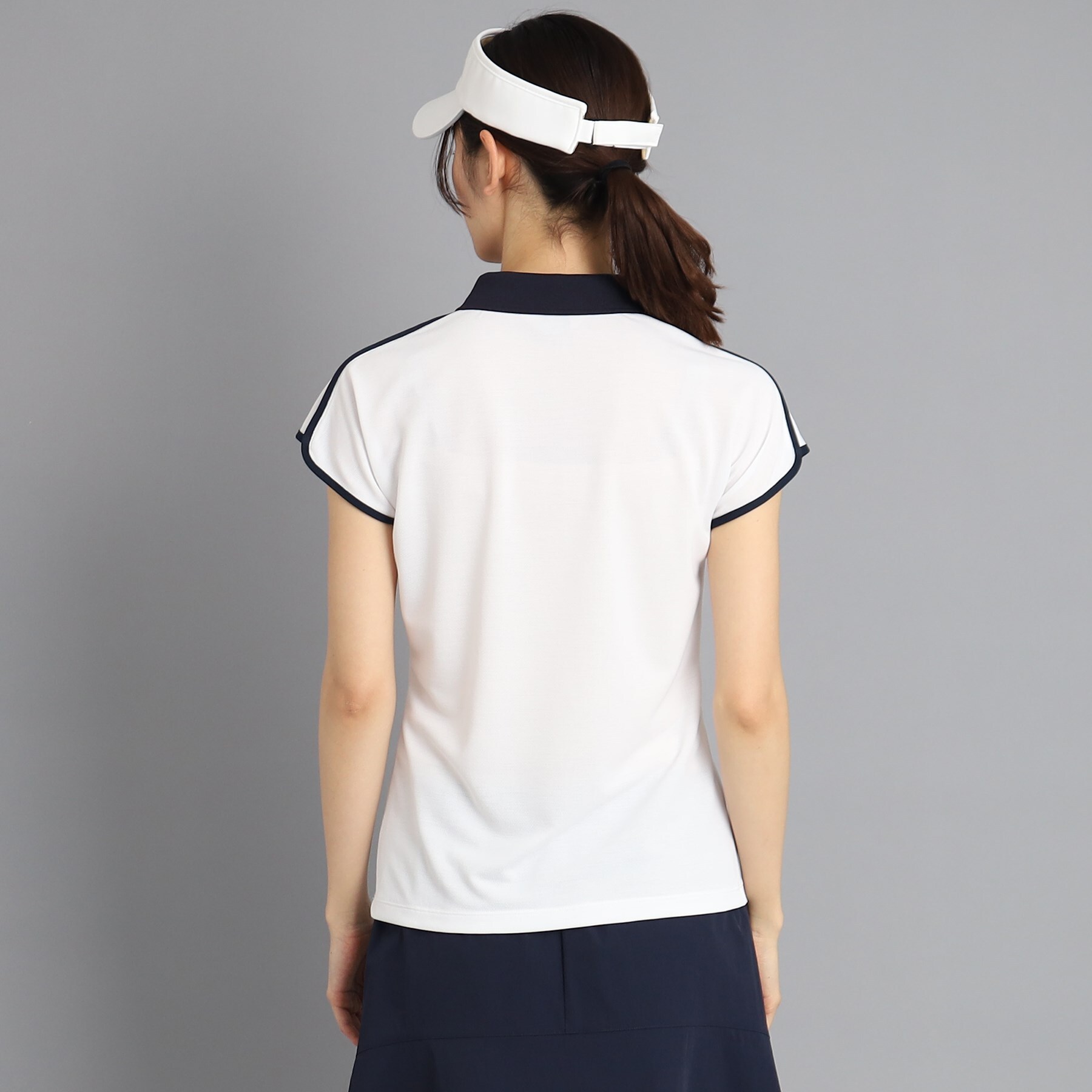 アダバット(レディース)(adabat(Ladies))の【日本製】ショルダーラインデザイン ハーフジップポロシャツ3