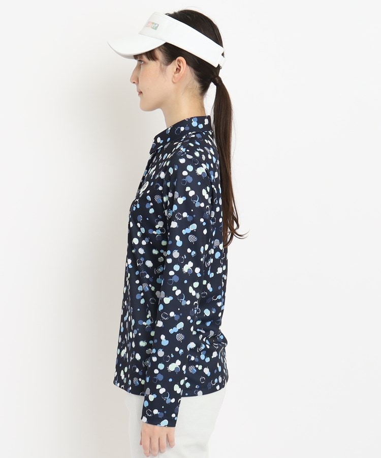 アダバット(レディース)(adabat(Ladies))の【UVカット／吸水速乾／遮熱素材】リンゴデザイン 長袖ポロシャツ12