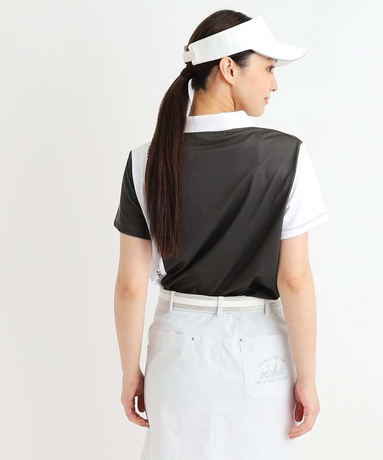 アダバット(レディース)(adabat(Ladies))の【ADBT】ツートーンカラーデザイン 半袖ポロシャツ1