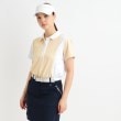 アダバット(レディース)(adabat(Ladies))の【ADBT】ツートーンカラーデザイン 半袖ポロシャツ ベージュ(052)