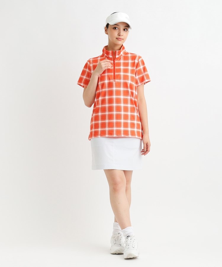 アダバット(レディース)(adabat(Ladies))の【ADBT】チェックデザイン 半袖ハーフジッププルオーバー14