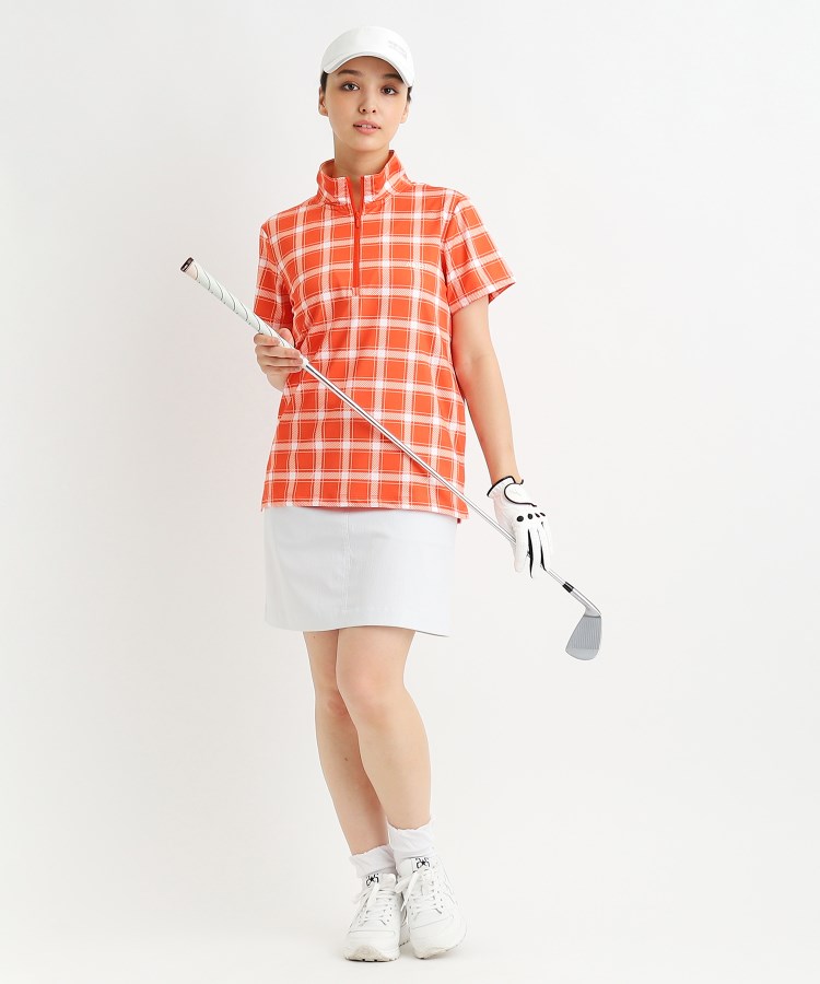 アダバット(レディース)(adabat(Ladies))の【ADBT】チェックデザイン 半袖ハーフジッププルオーバー15