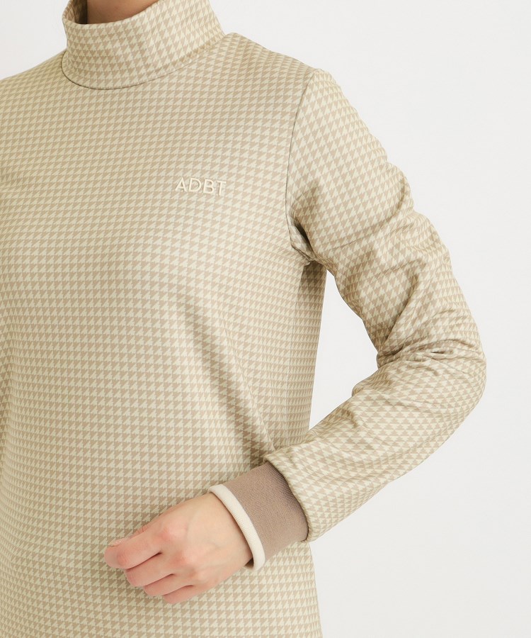 アダバット(レディース)(adabat(Ladies))の【ADBT】幾何学デザイン リブ袖 長袖モックネックプルオーバー21