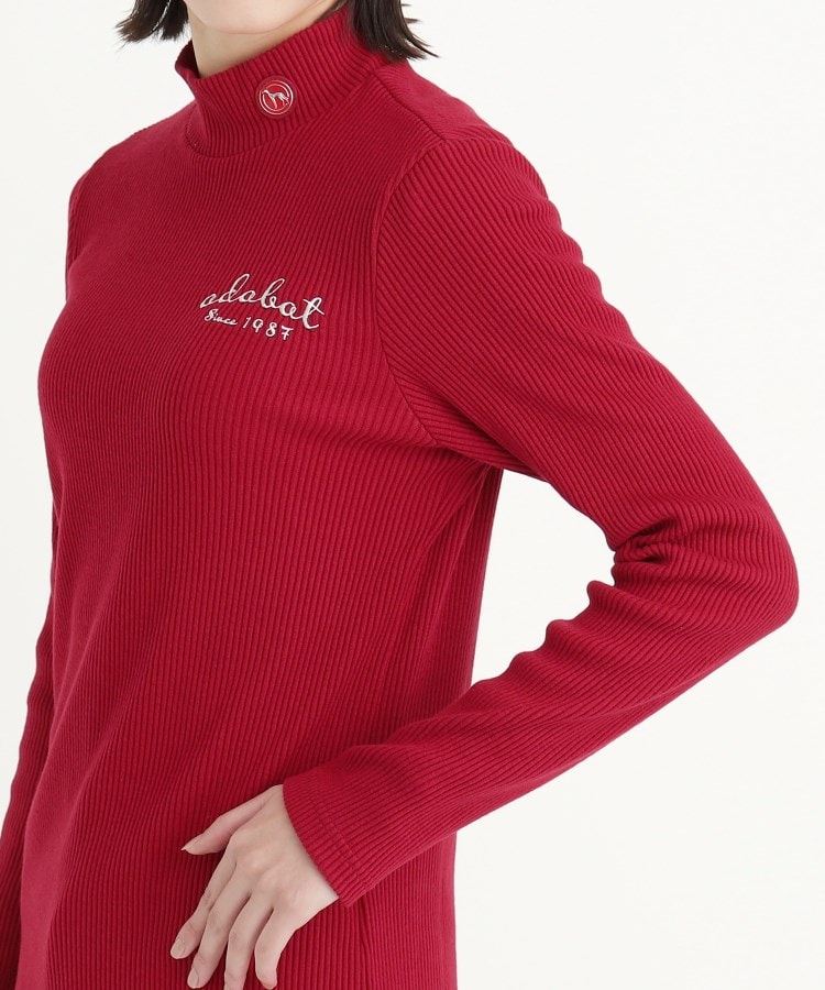 アダバット(レディース)(adabat(Ladies))の【吸湿発熱】リブデザイン 長袖モックネックプルオーバー18