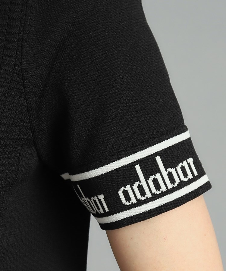 アダバット(レディース)(adabat(Ladies))の【手洗い可】袖ロゴデザイン 半袖ボトルネックプルオーバー8