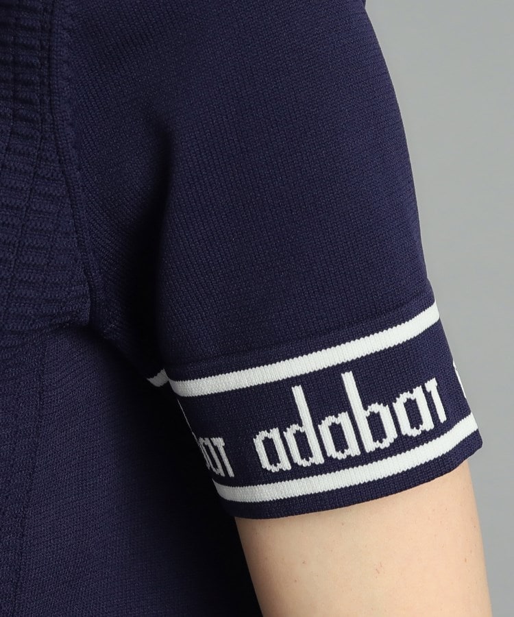 アダバット(レディース)(adabat(Ladies))の【手洗い可】袖ロゴデザイン 半袖ボトルネックプルオーバー16