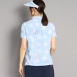 アダバット(レディース)(adabat(Ladies))の【UVカット/防透け】ラインフラワー柄 半袖ポロシャツ7