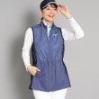 アダバット(レディース)(adabat(Ladies))のチュニック丈 異素材組み合わせベスト ネイビー(094)