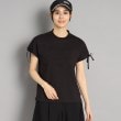 アダバット(レディース)(adabat(Ladies))のロゴデザイン リボン付き フレンチスリーブTシャツ ブラック(019)