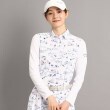 アダバット(レディース)(adabat(Ladies))の【UVカット／防透け】リゾートゴルフデザイン 長袖ポロシャツ ホワイト(101)