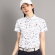 アダバット(レディース)(adabat(Ladies))の【UVカット／防透け】リゾートゴルフデザイン 半袖ポロシャツ ホワイト(101)