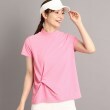 アダバット(レディース)(adabat(Ladies))の【UVカット／防透け】ツイストデザイン 半袖モックネックプルオーバー ピンク(072)